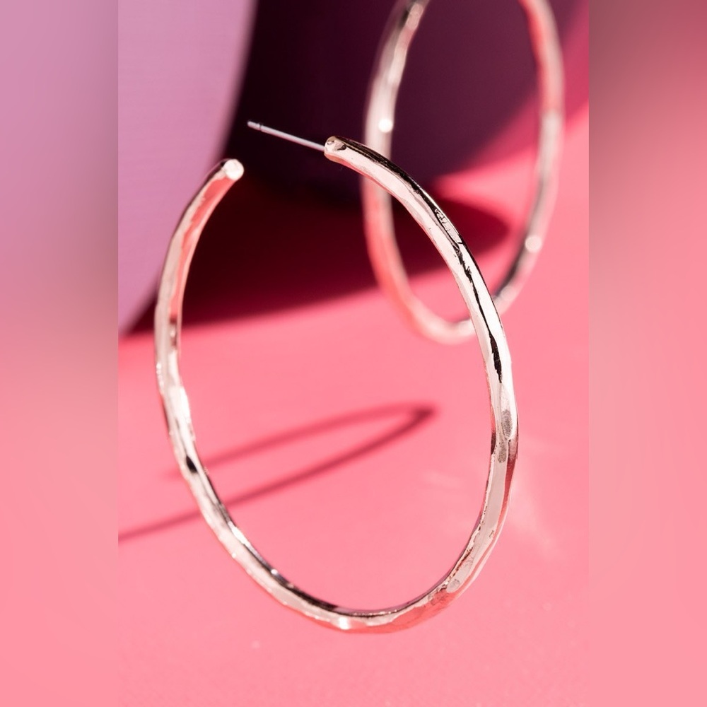 Rose Gold Statement Hoops NWT